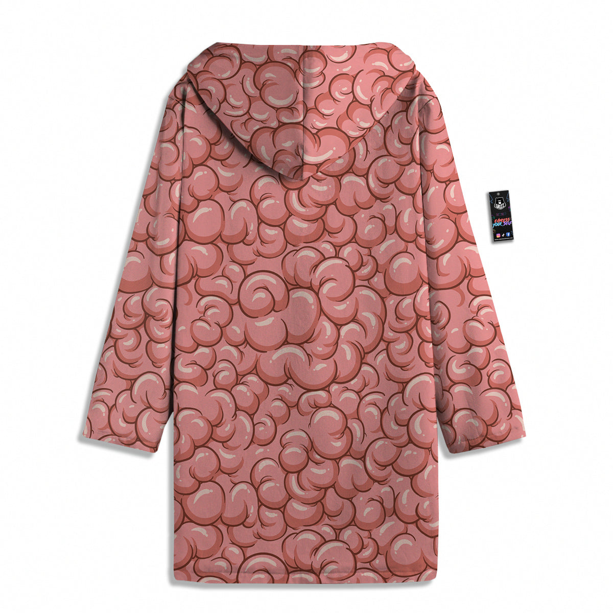 Cartoon Pink Brain Print Pattern Men's Windbreaker Jacket-grizzshop