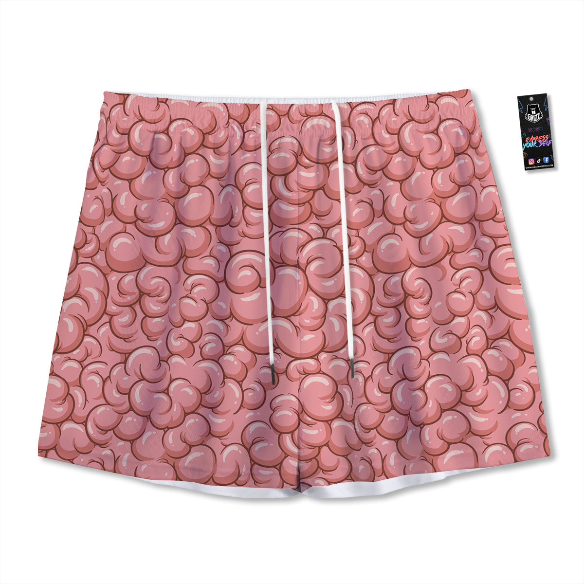 Digital Camo Grey Print Pattern Mesh Shorts