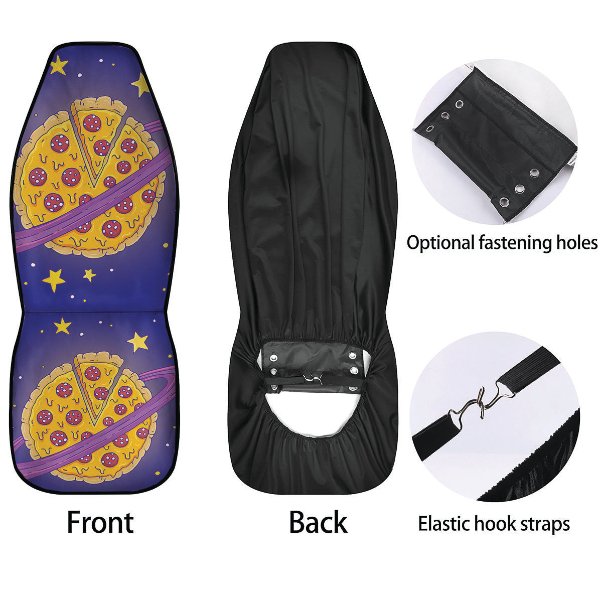 Cartoon Pizza Planet Print Car Seat Covers-grizzshop