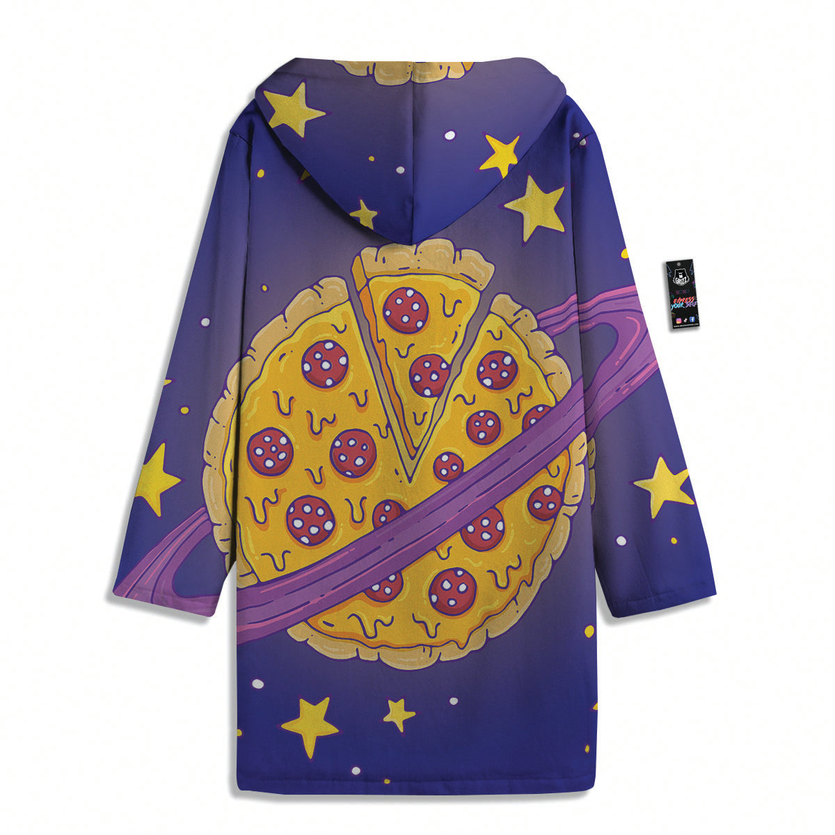 Cartoon Pizza Planet Print Men's Windbreaker Jacket-grizzshop