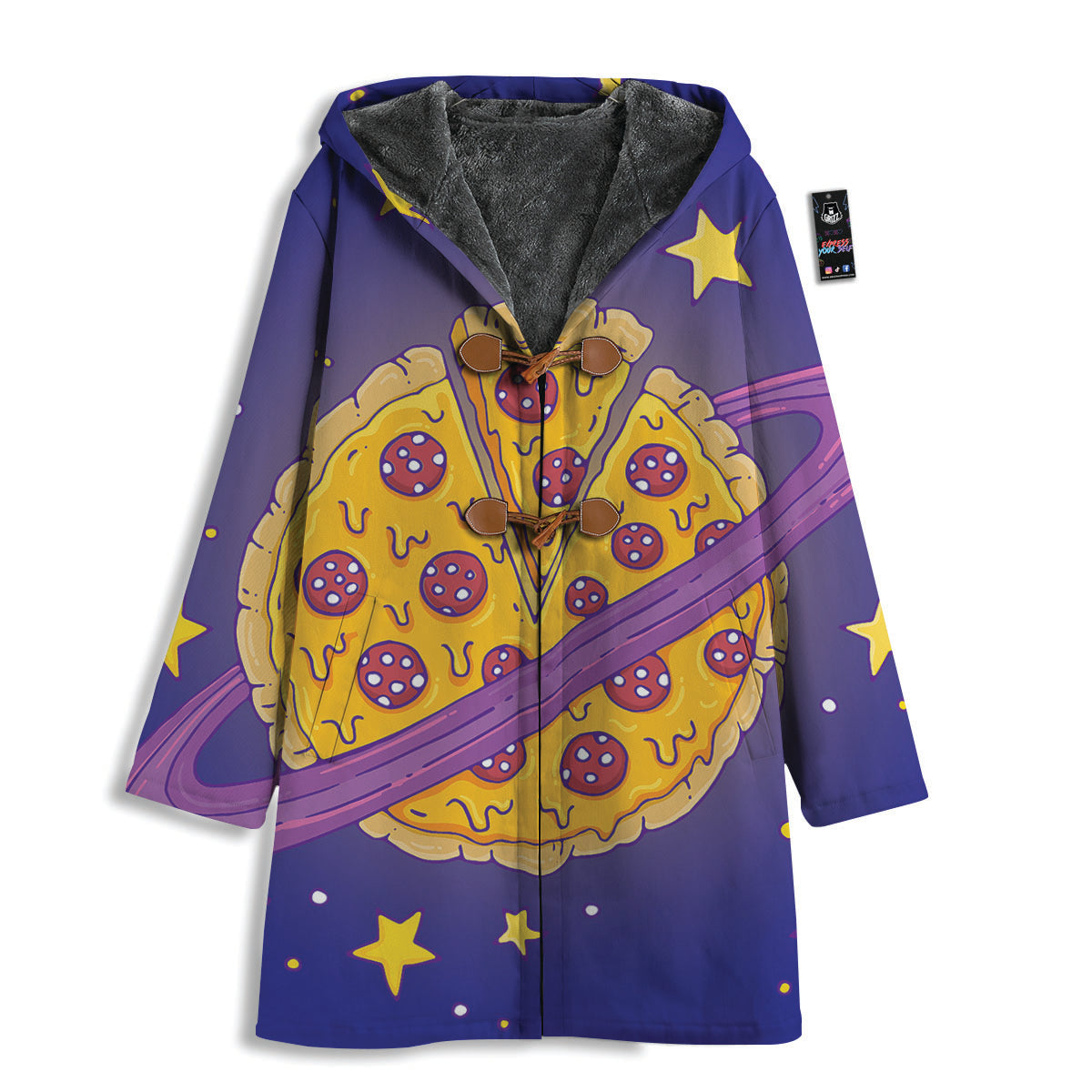 Cartoon Pizza Planet Print Men's Windbreaker Jacket-grizzshop