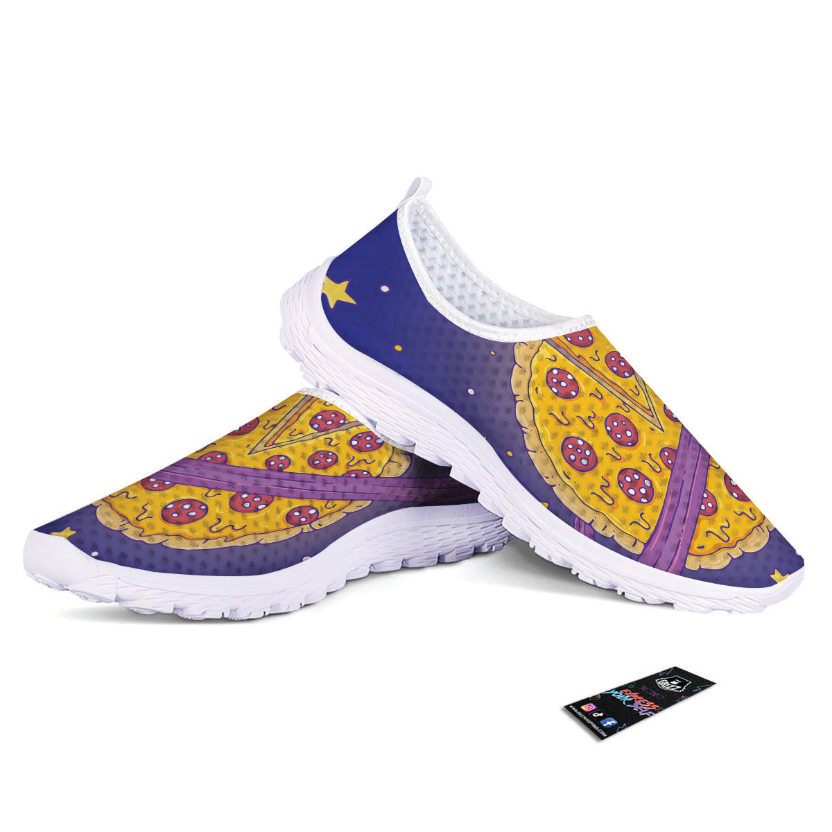 Cartoon Pizza Planet Print Nurse Shoes-grizzshop