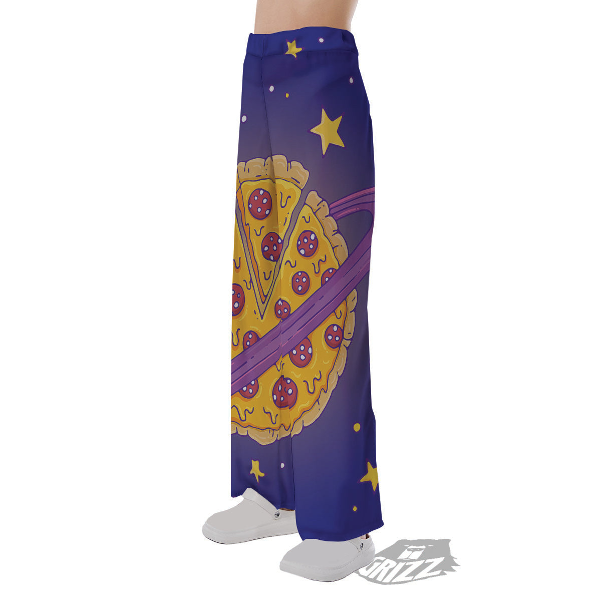 Cartoon Pizza Planet Print Pajama Pants-grizzshop
