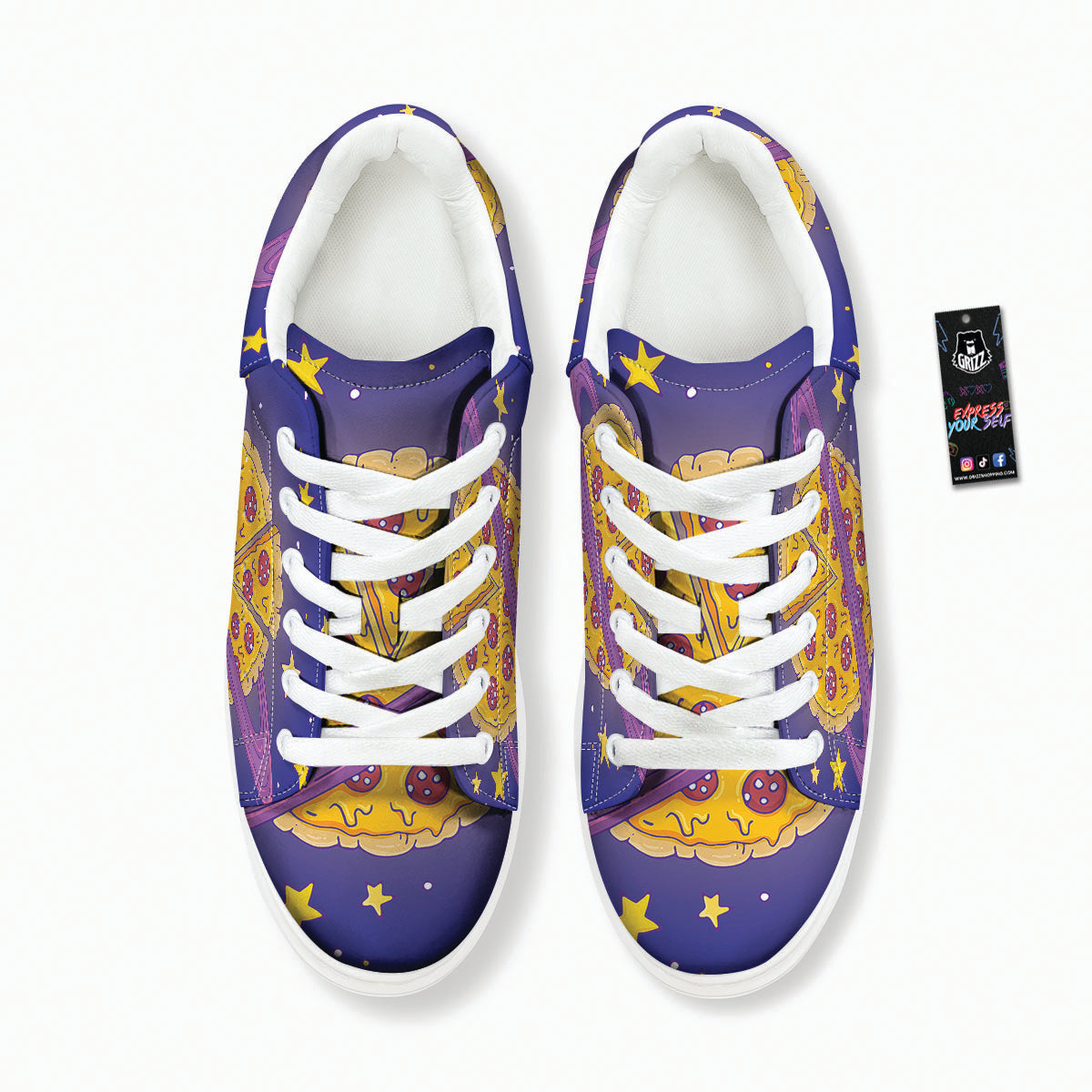Cartoon Pizza Planet Print Platform Shoes-grizzshop