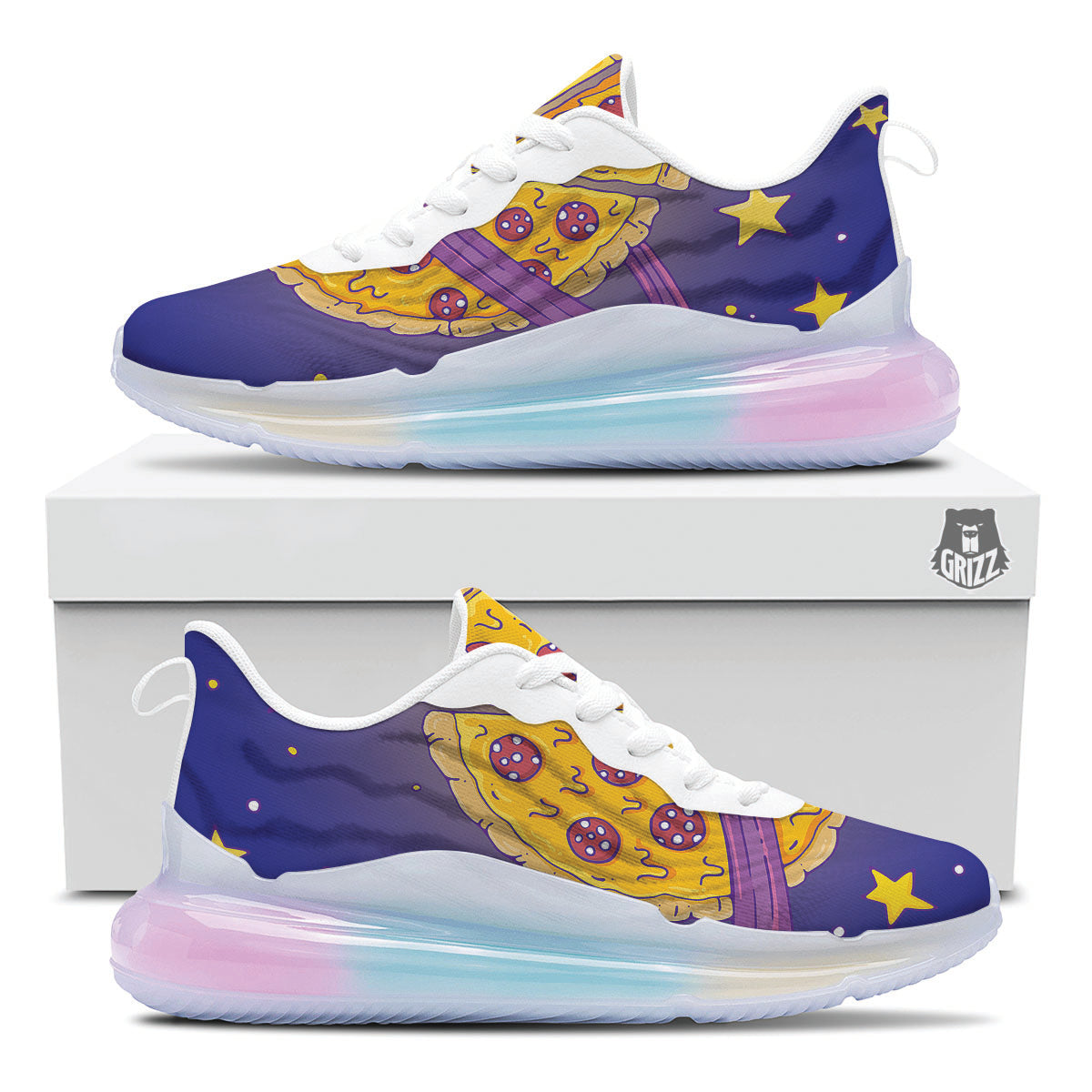 Cartoon Pizza Planet Print Running Sneakers-grizzshop