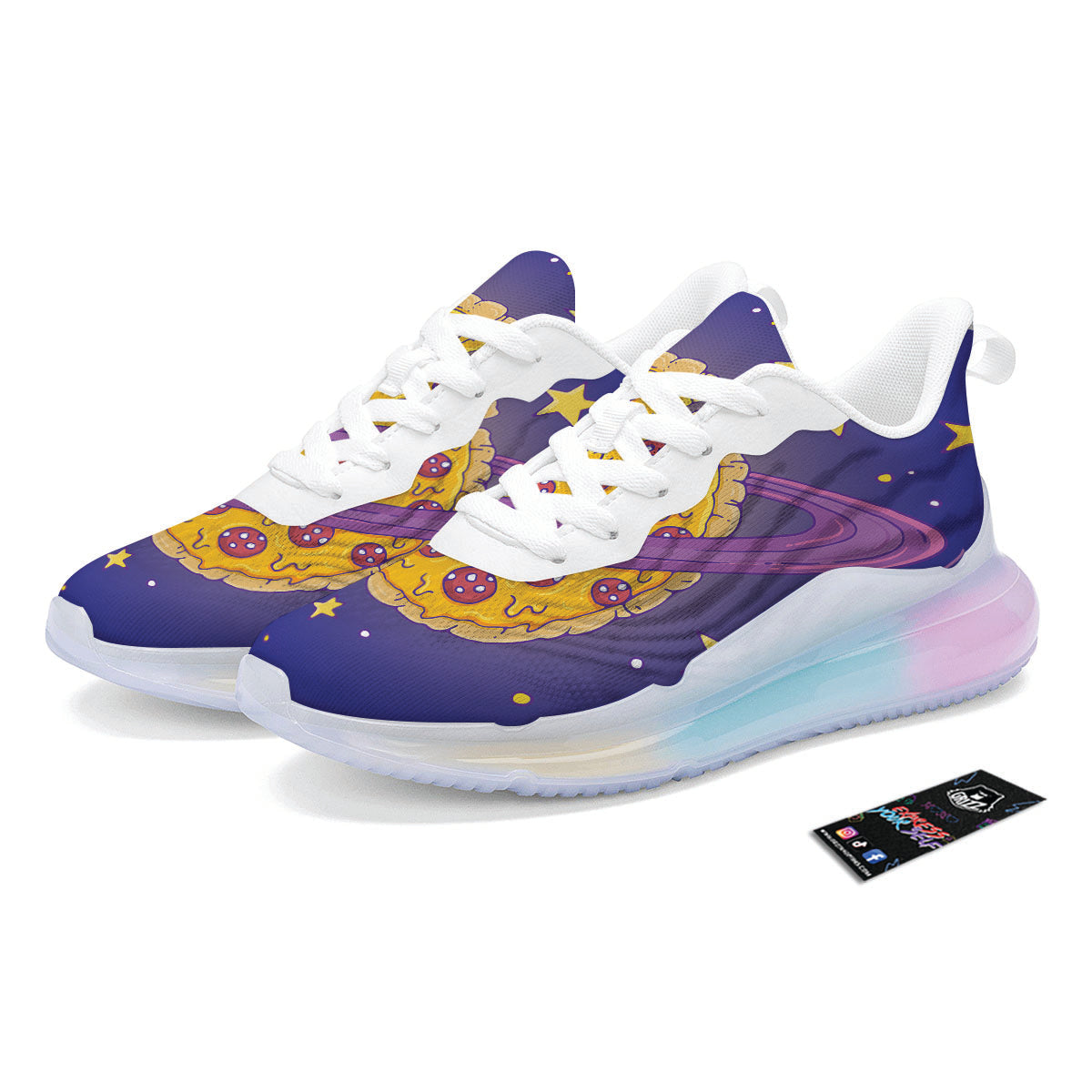 Cartoon Pizza Planet Print Running Sneakers-grizzshop