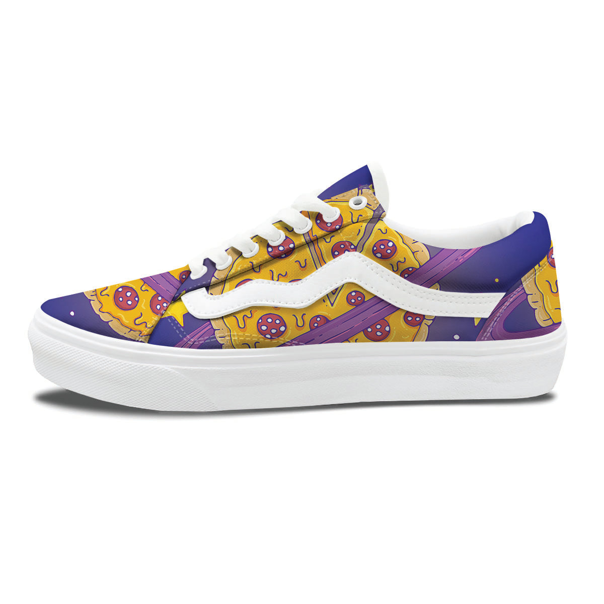 Cartoon Pizza Planet Print Skate Shoes-grizzshop