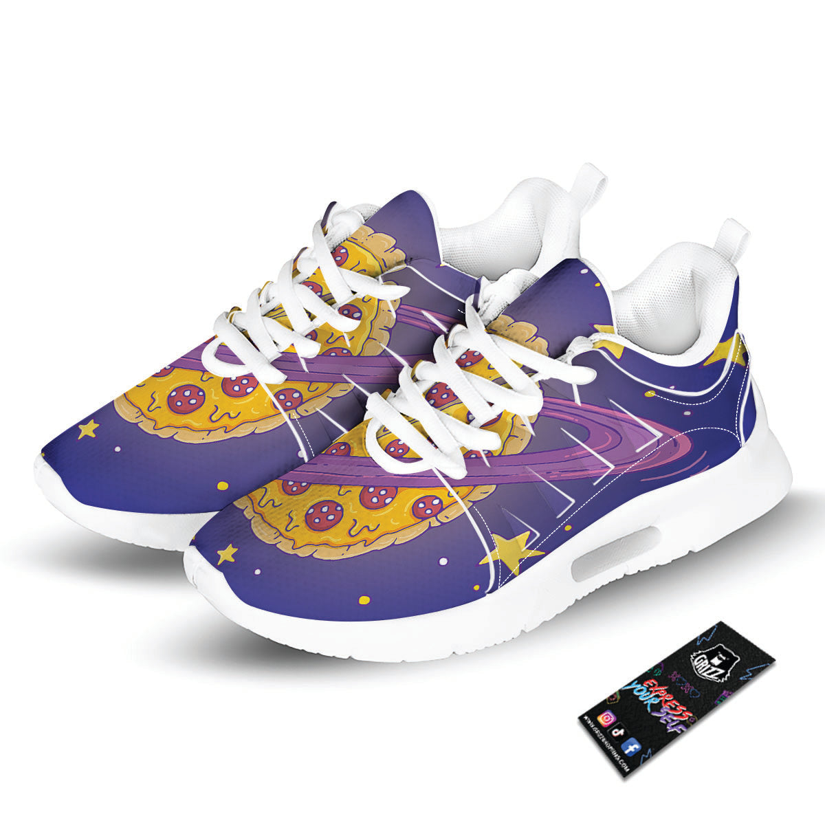 Cartoon Pizza Planet Print Tennis Shoes-grizzshop