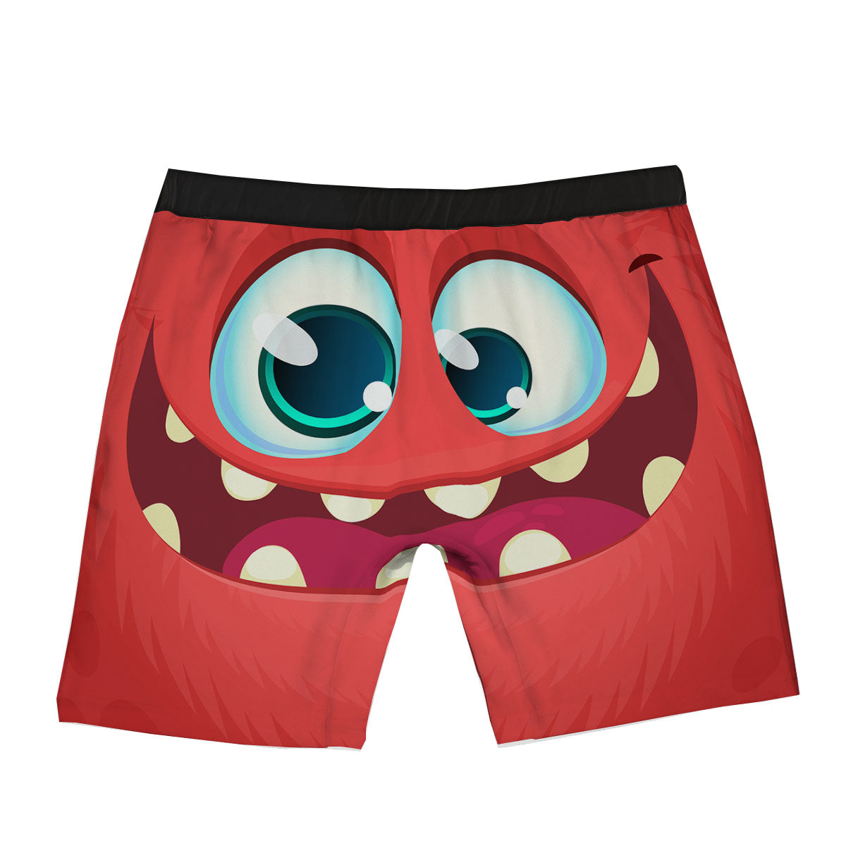 Cartoon Red Monster Face Cute Print Boxer Briefs-grizzshop