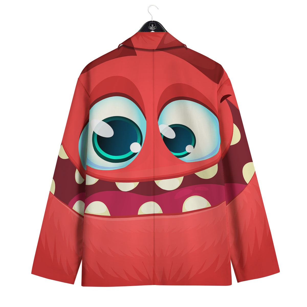 Cartoon Red Monster Face Cute Print Men's Sport Coat-grizzshop