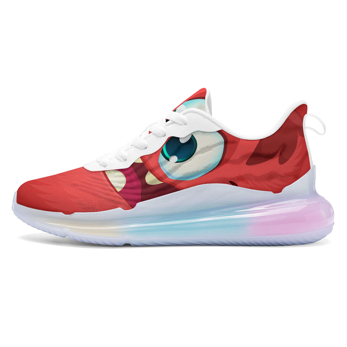 Cartoon Red Monster Face Cute Print Running Sneakers-grizzshop