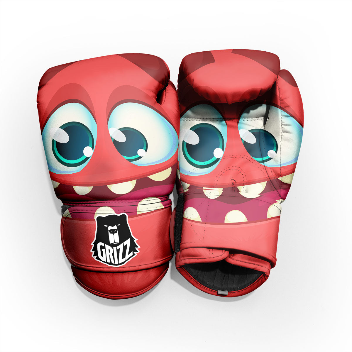 Cartoon Red Monster Face Cute Print Pro Boxing Glove