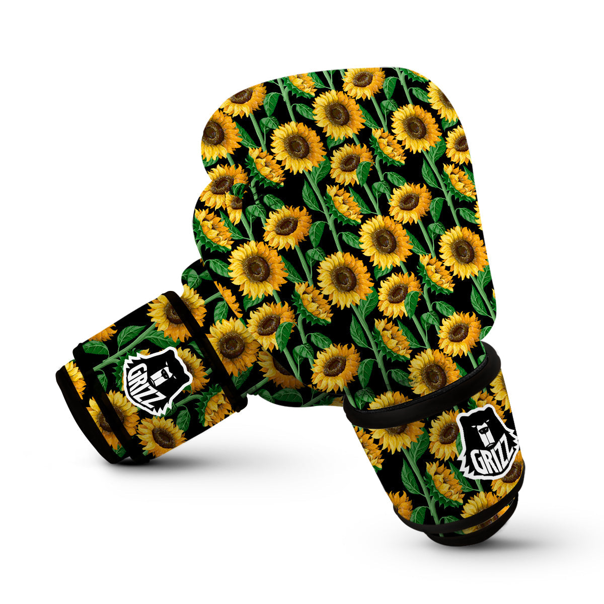 Cartoon Sunflower Pattern Print Boxing Gloves-grizzshop