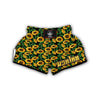 Cartoon Sunflower Pattern Print Muay Thai Boxing Shorts-grizzshop