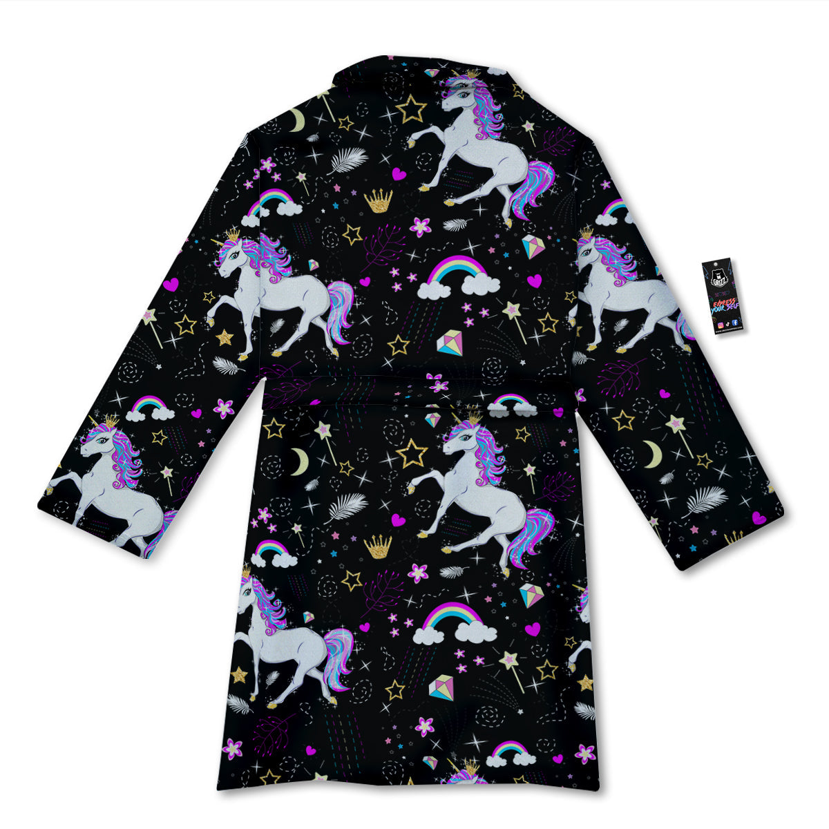 Cartoon Unicorn Dream Print Pattern Bathrobe-grizzshop