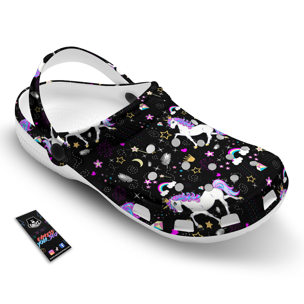 Cartoon Unicorn Dream Print Pattern Clog-grizzshop