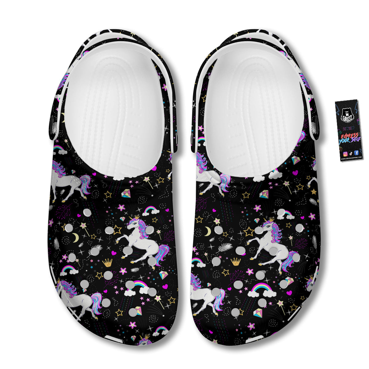 Cartoon Unicorn Dream Print Pattern Clog-grizzshop