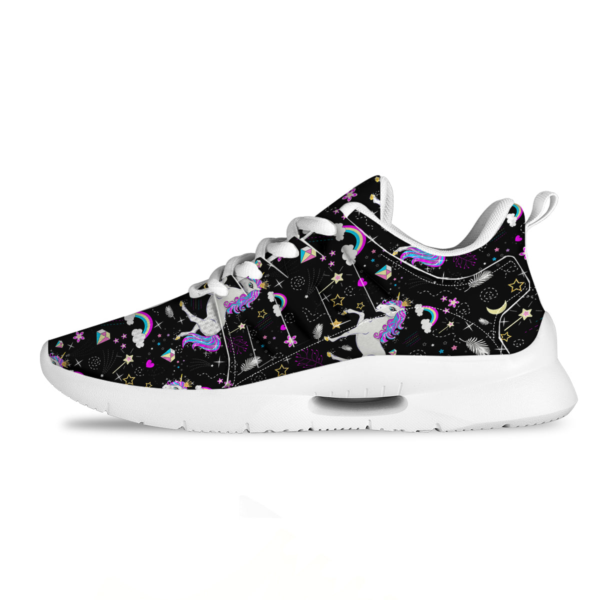 Cartoon Unicorn Dream Print Pattern Tennis Shoes-grizzshop