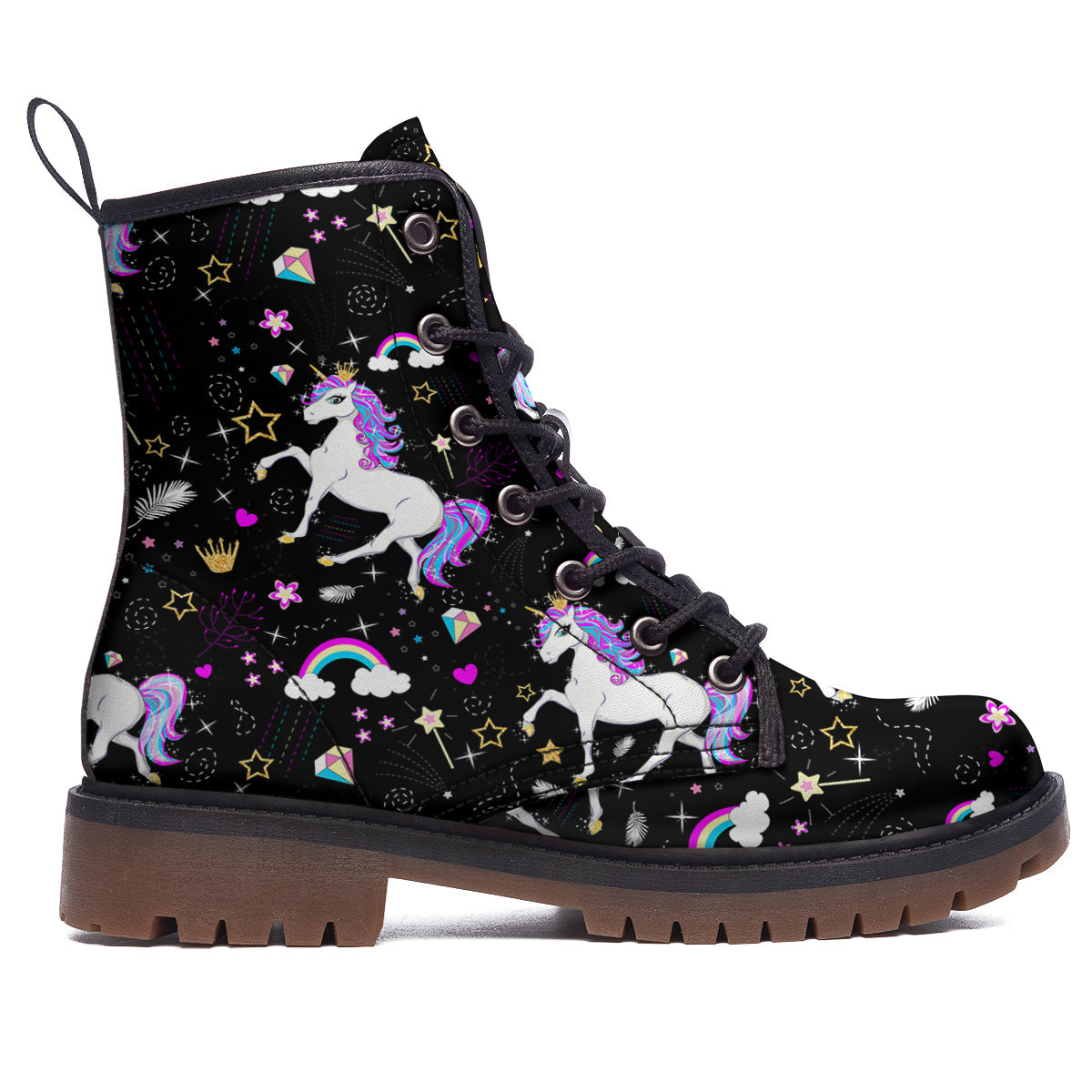 Cartoon Unicorn Dream Print Pattern Work Boots-grizzshop
