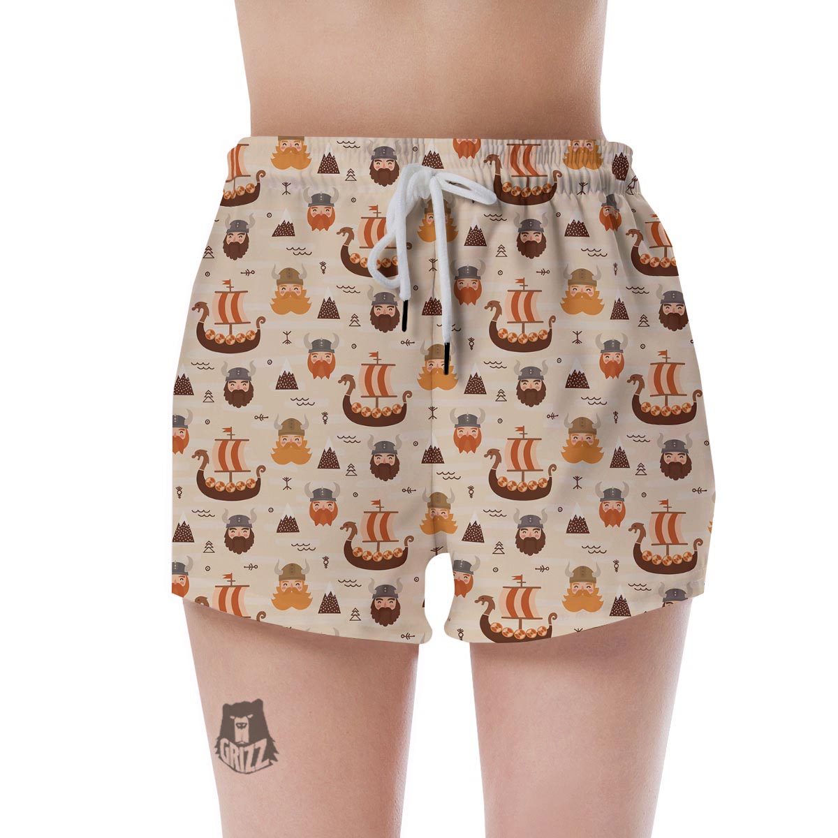 Cartoon Viking Norse Women's Shorts-grizzshop