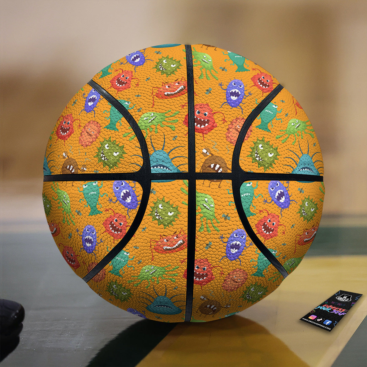 Cartoon Virus Print Pattern Basketball-grizzshop