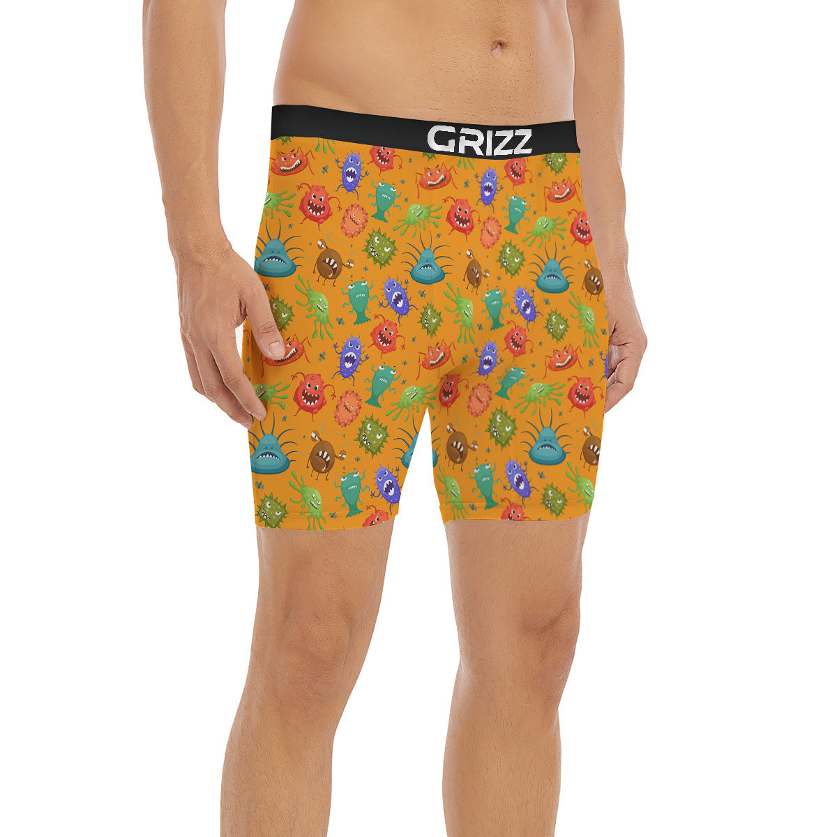 Cartoon Virus Print Pattern Boxer Briefs-grizzshop