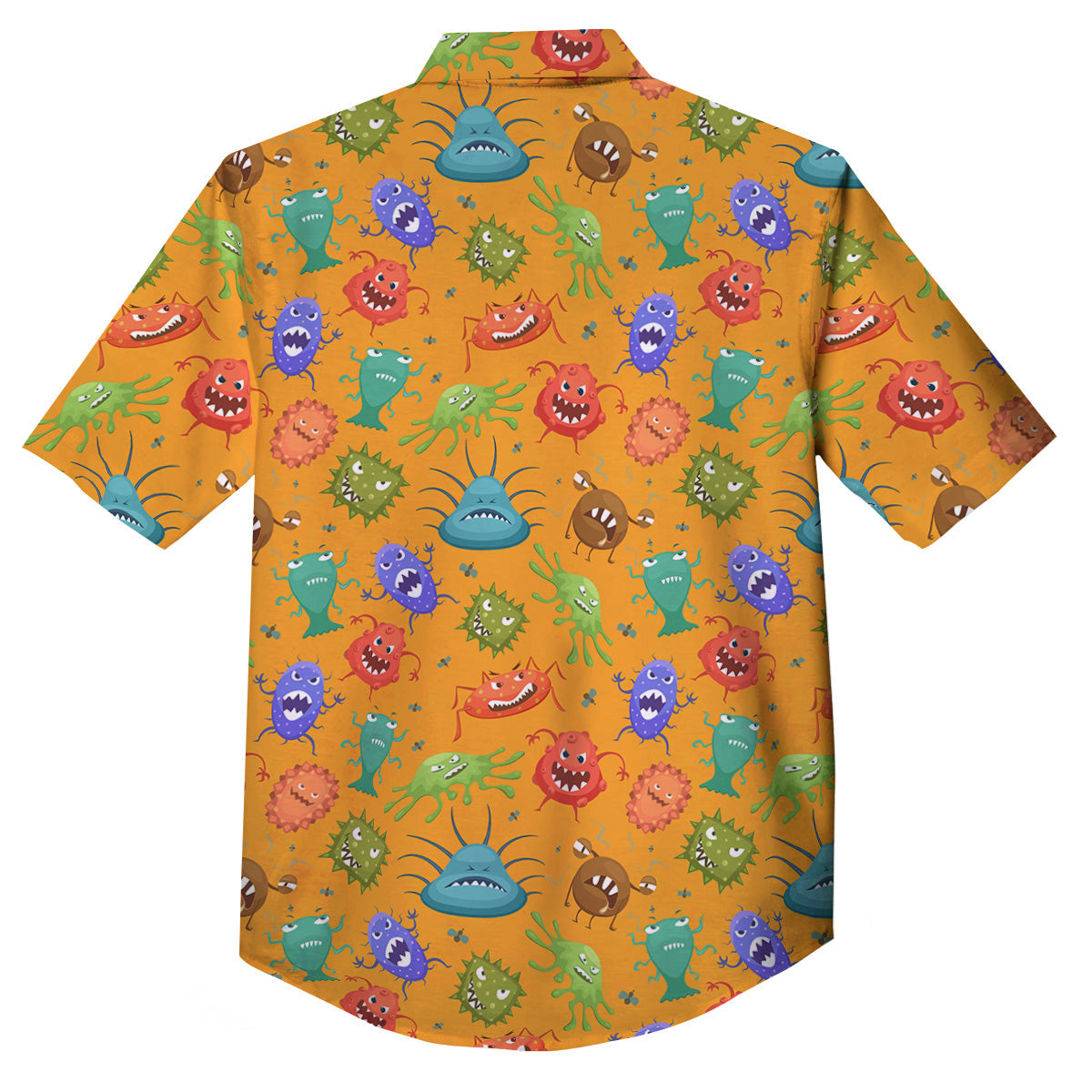 Cartoon Virus Print Pattern Button Up Shirt-grizzshop