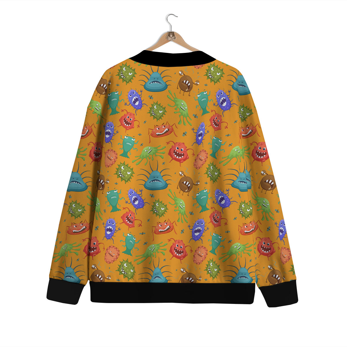 Cartoon Virus Print Pattern Cardigan-grizzshop