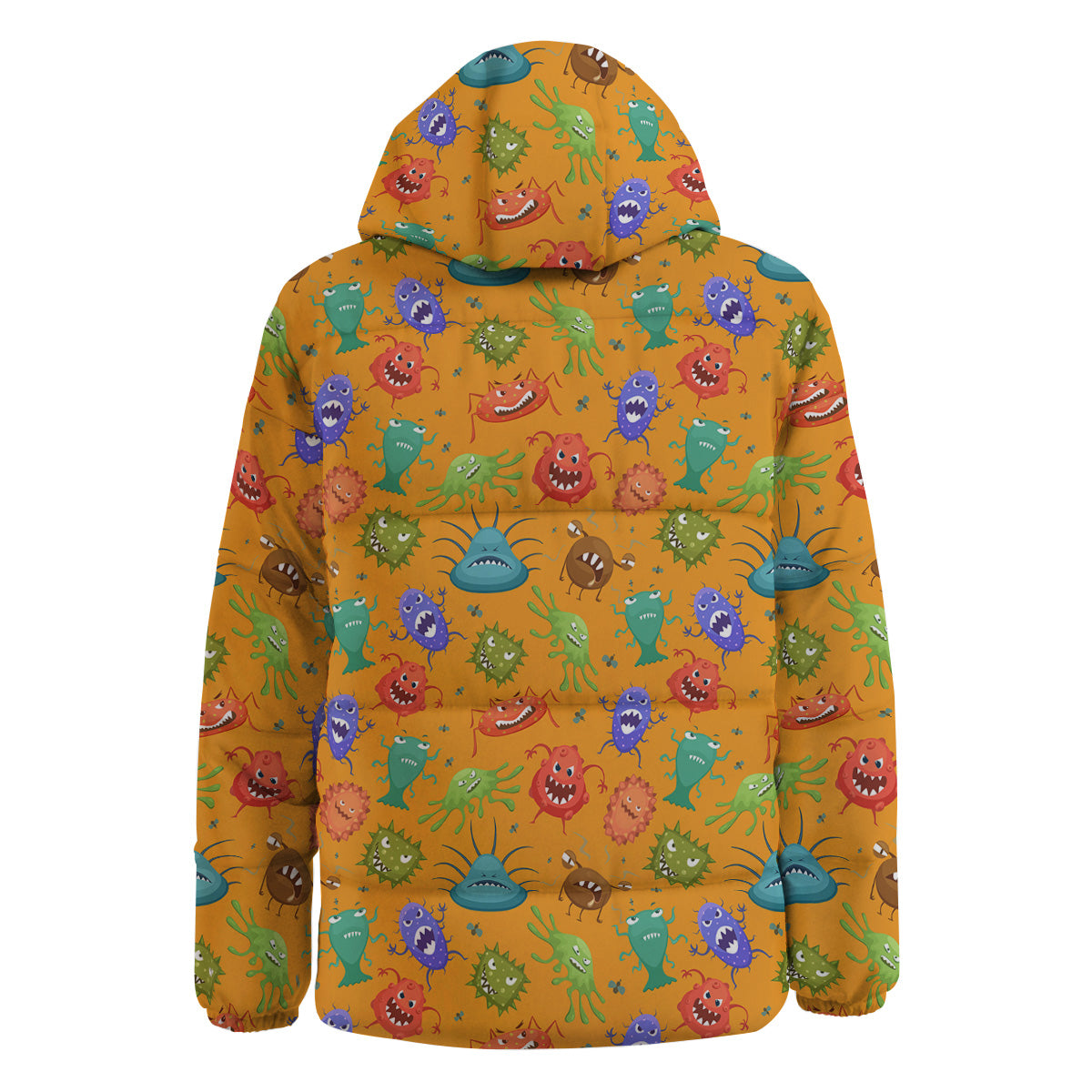 Cartoon Virus Print Pattern Down Jacket-grizzshop