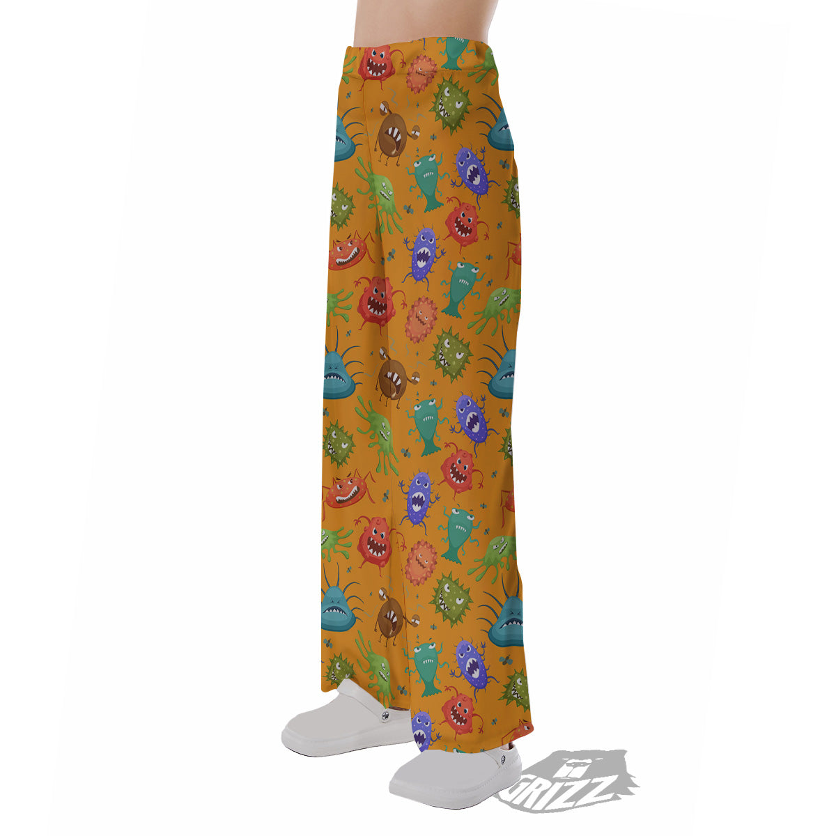 Cartoon Virus Print Pattern Pajama Pants-grizzshop