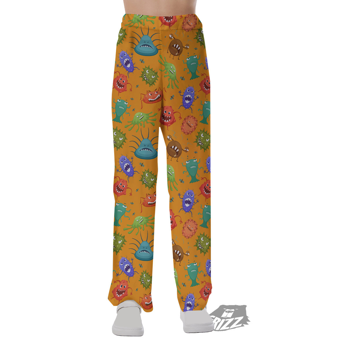 Cartoon Virus Print Pattern Pajama Pants-grizzshop