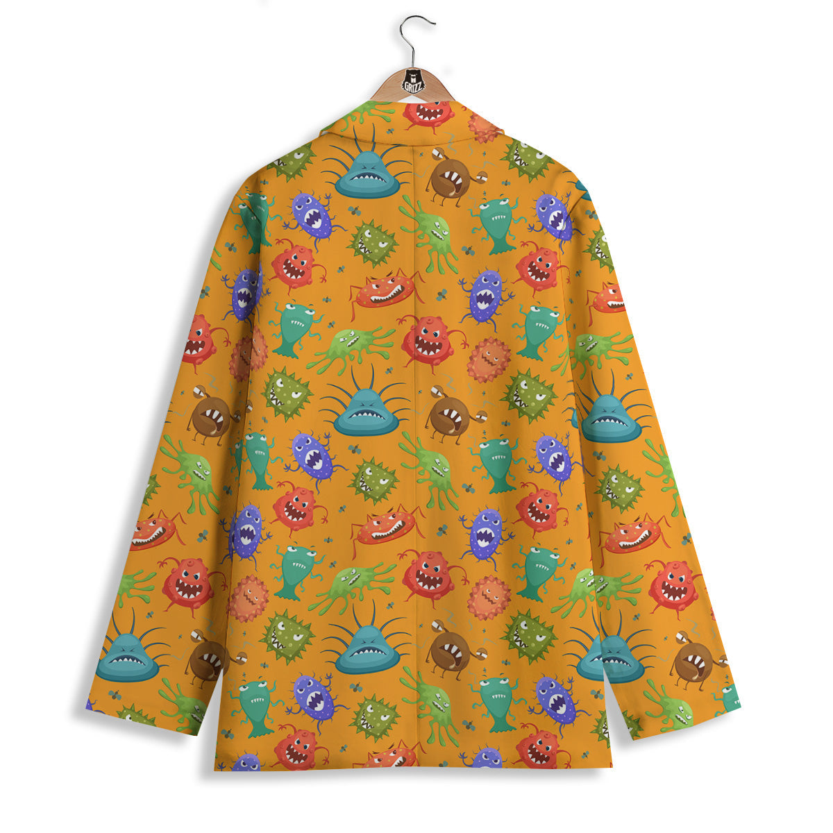 Cartoon Virus Print Pattern Women's Blazer-grizzshop