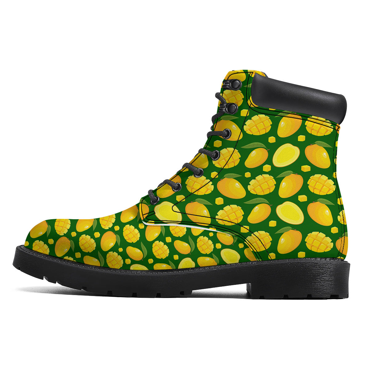 Cartoon Yellow Mango Slice Print Pattern Boots-grizzshop