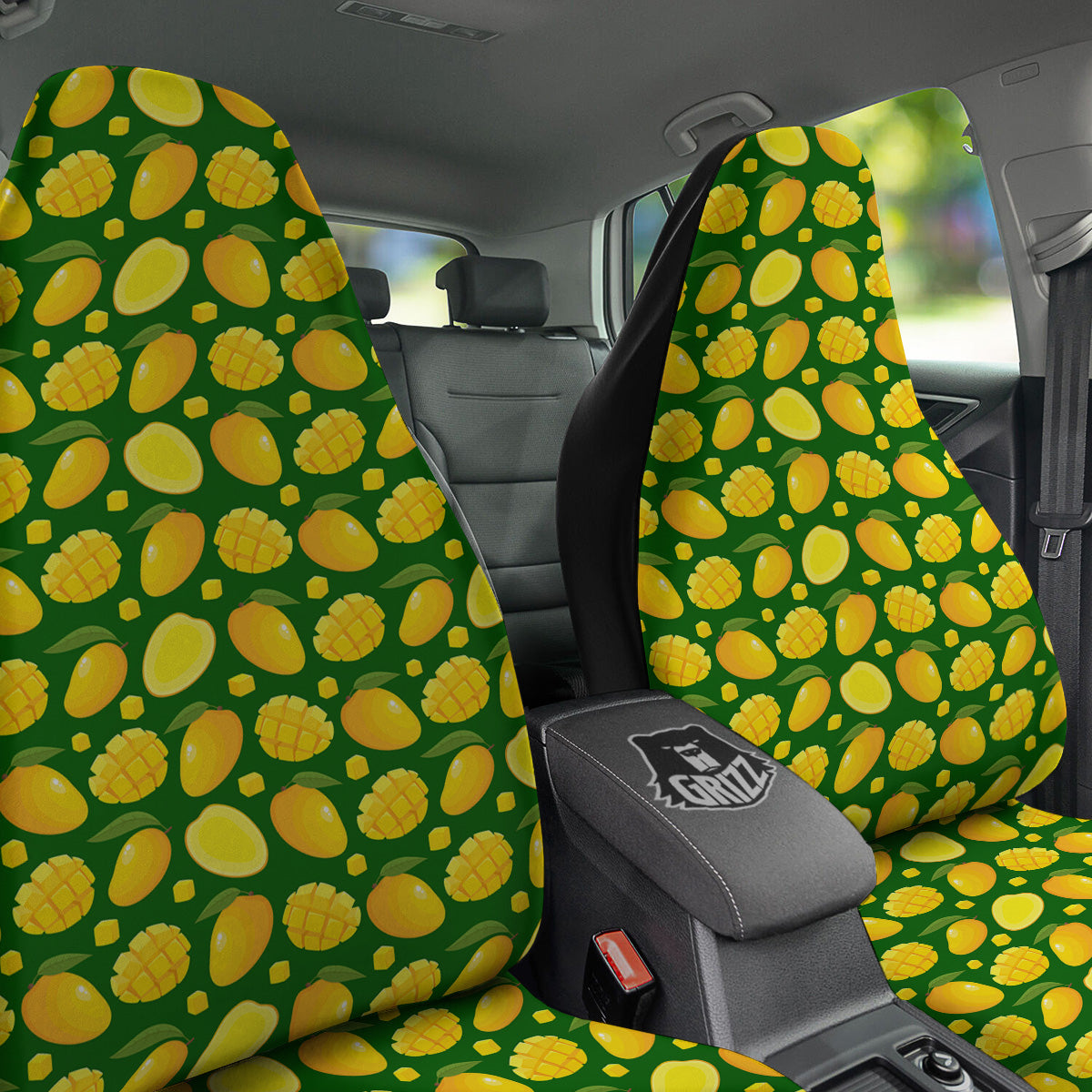 Cartoon Yellow Mango Slice Print Pattern Car Seat Covers-grizzshop