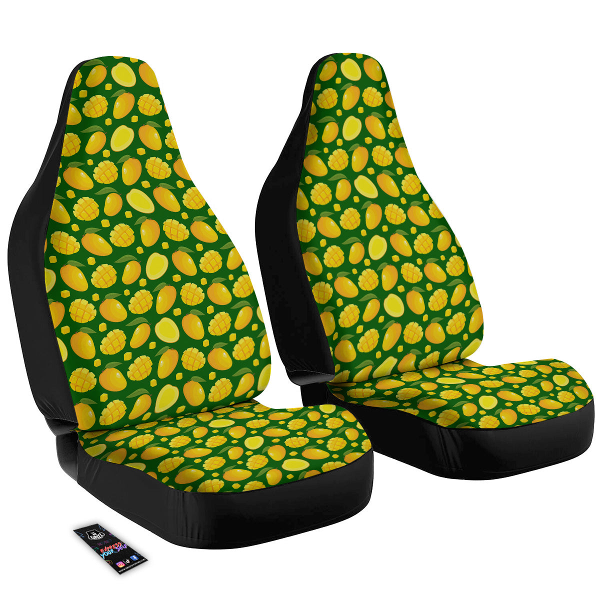 Cartoon Yellow Mango Slice Print Pattern Car Seat Covers-grizzshop