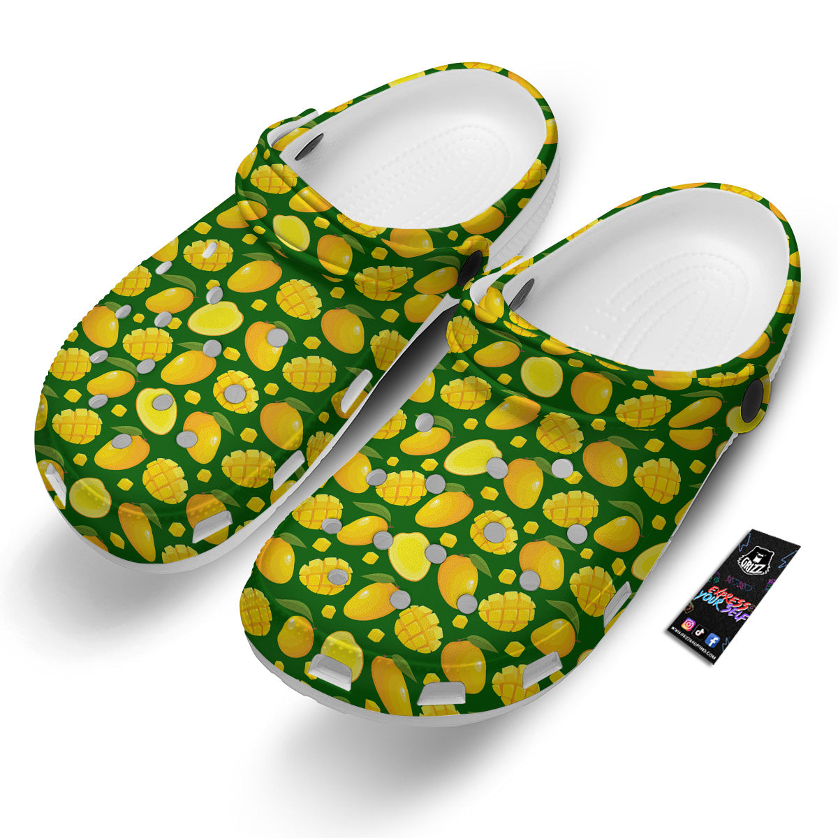 Cartoon Yellow Mango Slice Print Pattern Clog-grizzshop