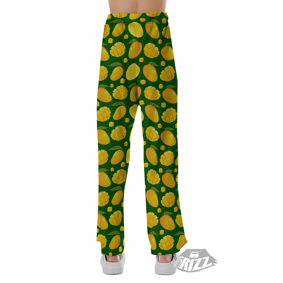 Cartoon Yellow Mango Slice Print Pattern Pajama Pants-grizzshop