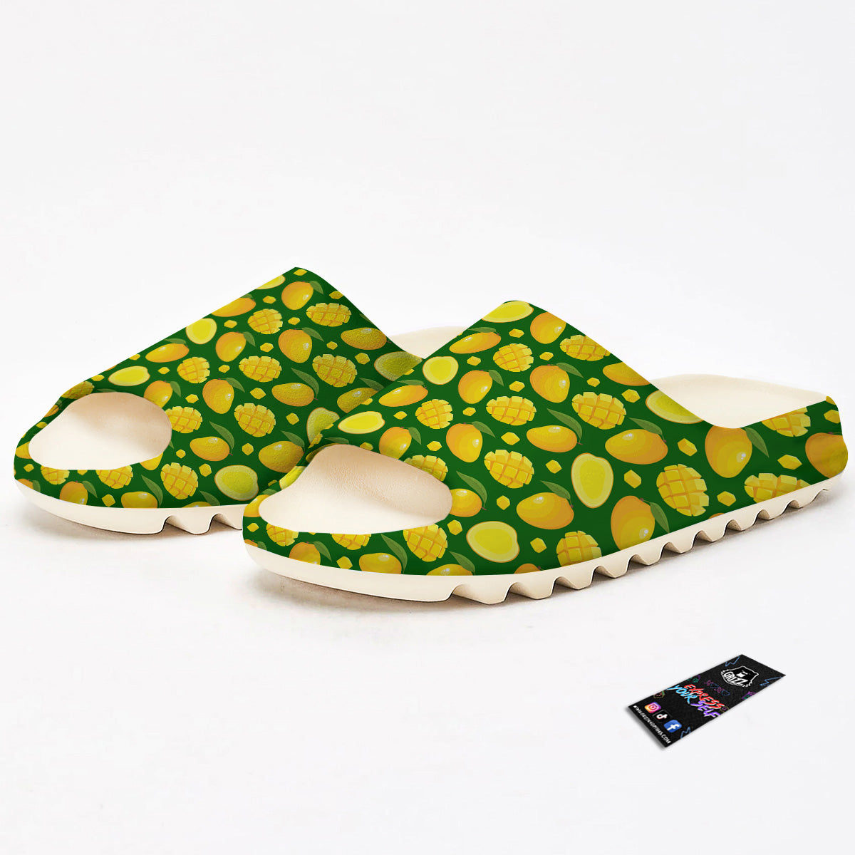Cartoon Yellow Mango Slice Print Pattern Sandals-grizzshop