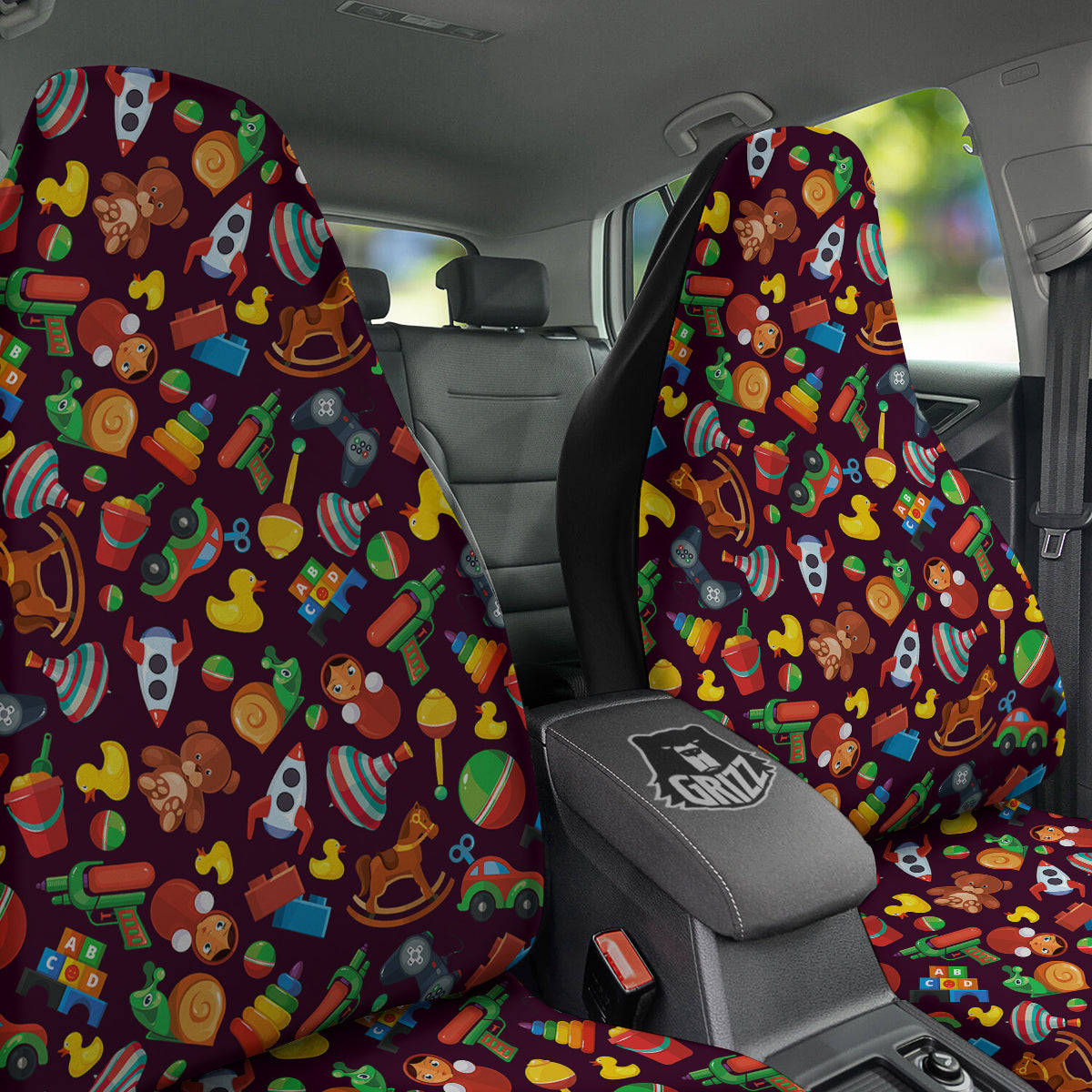 Cartoon toys Colorful Print Pattern Car Seat Covers-grizzshop