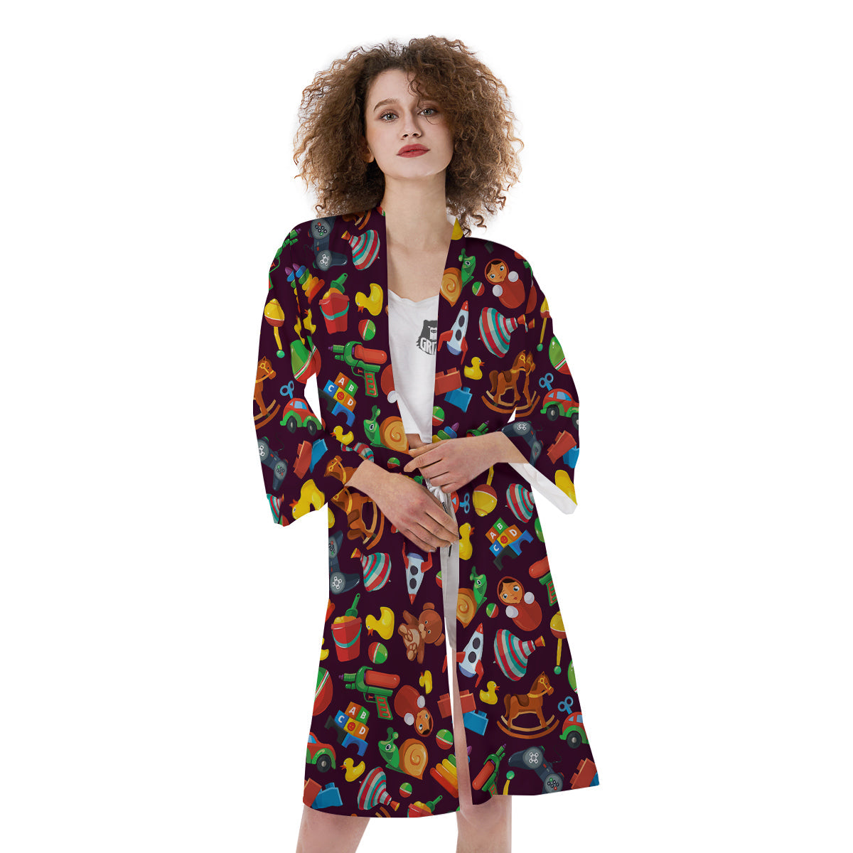 Cartoon toys Colorful Print Pattern Kimono-grizzshop