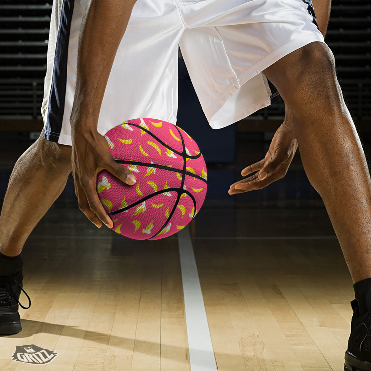 Cartoon Banana Pink Print Pattern Basketball