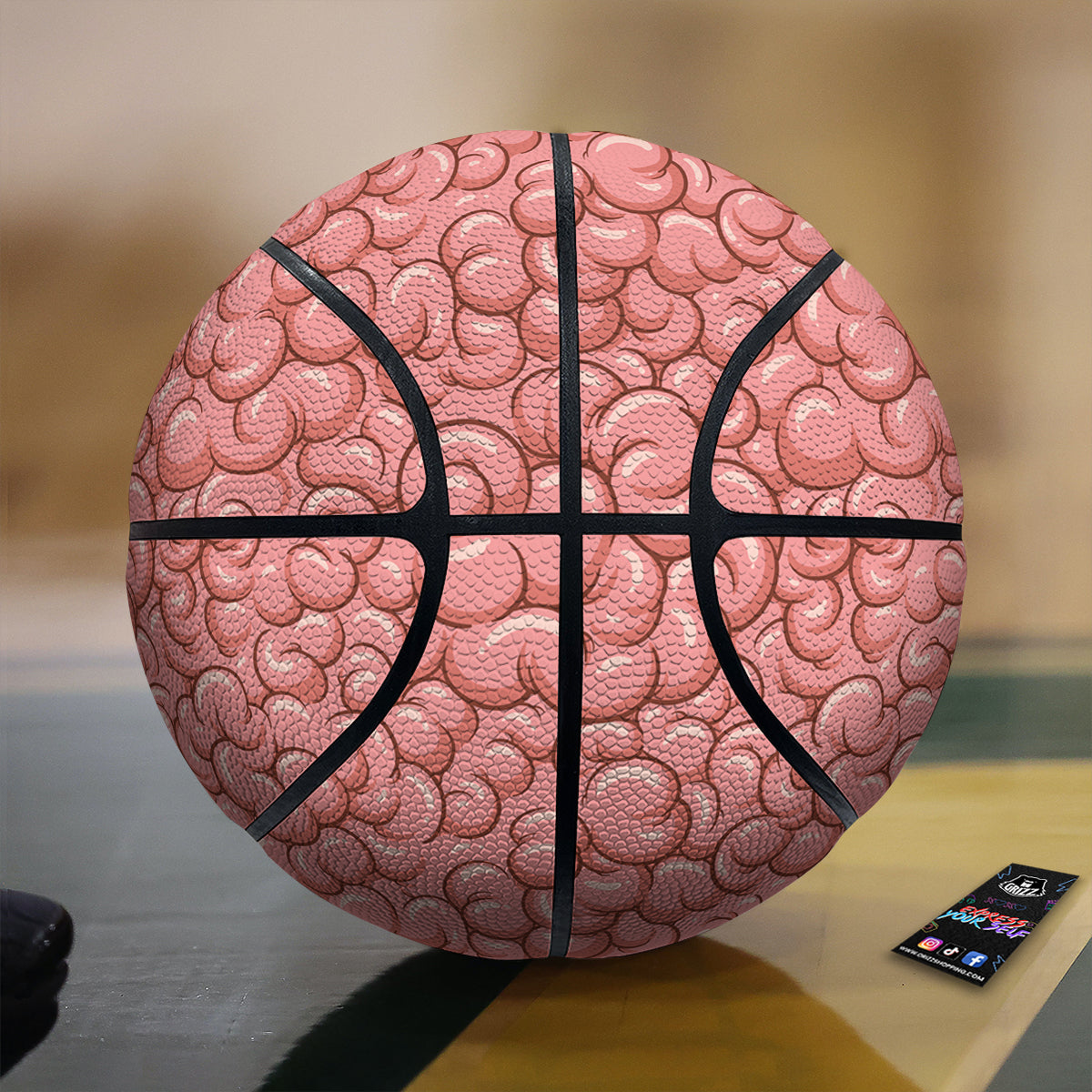 Cartoon Pink Brain Print Pattern Basketball