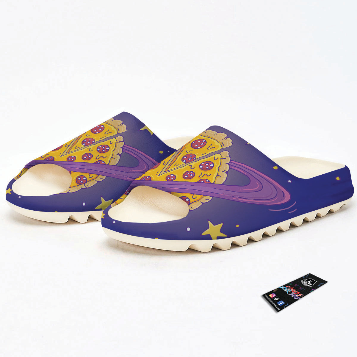 Cartoon Pizza Planet Print Sandals-grizzshop
