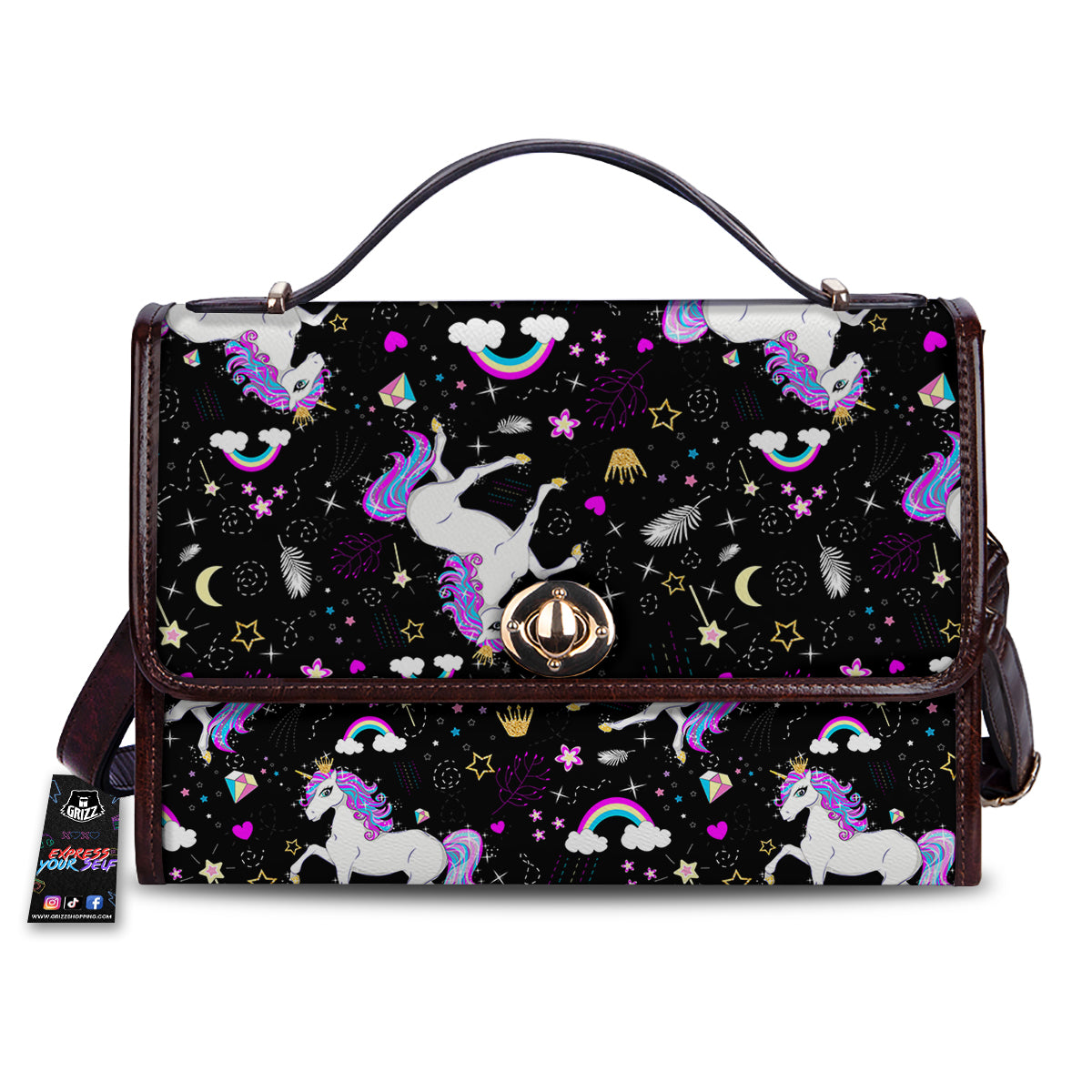 Cartoon Unicorn Dream Print Pattern Women's Satchel Bag