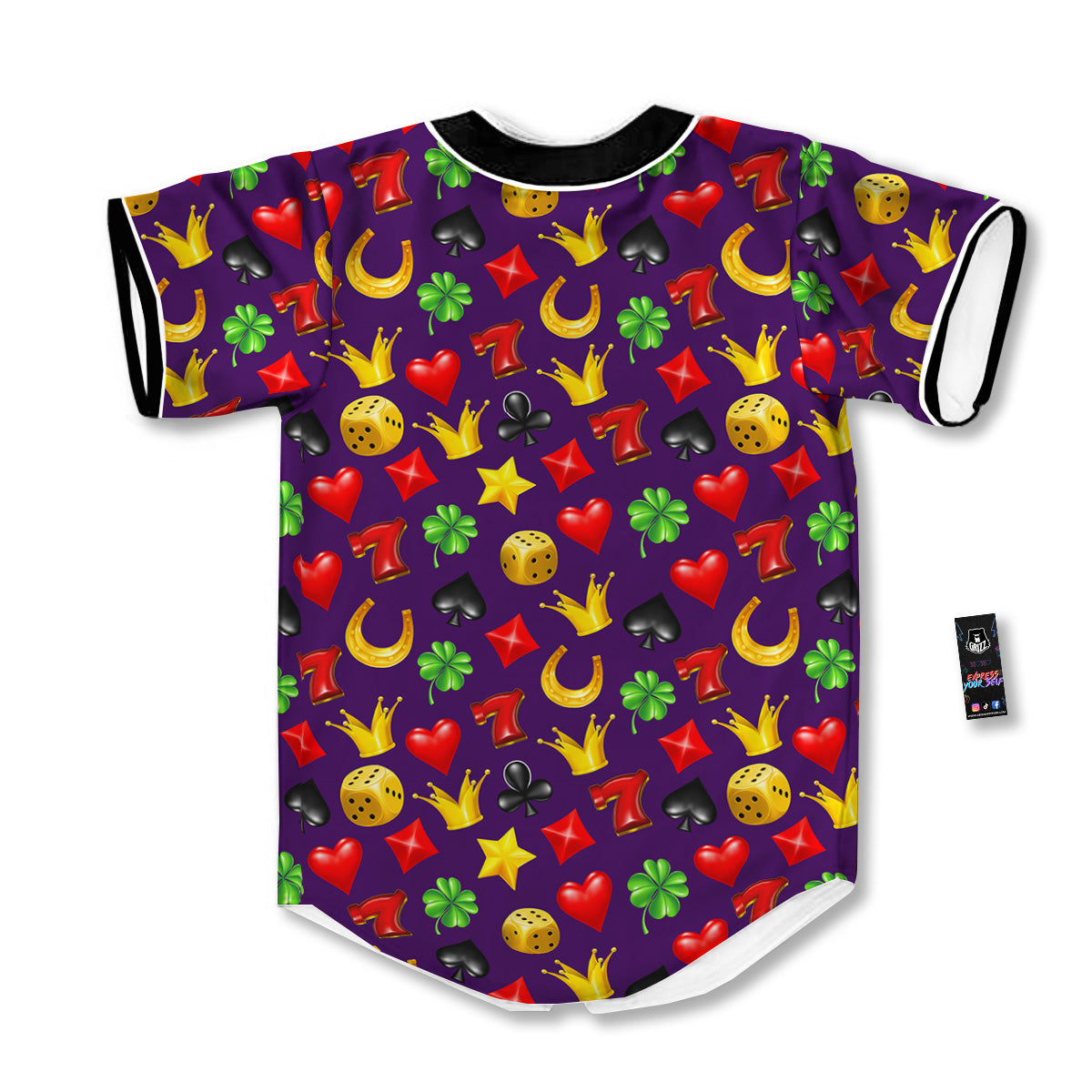 Casino 3D Gambling And Luck Print Pattern Baseball Jersey-grizzshop