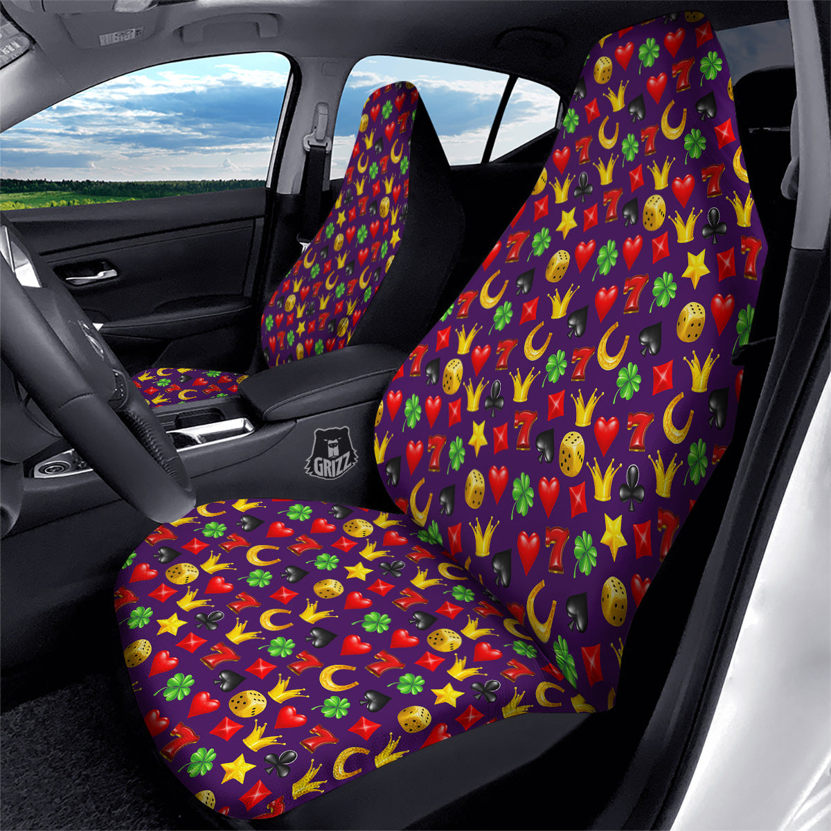 Casino 3D Gambling And Luck Print Pattern Car Seat Covers-grizzshop