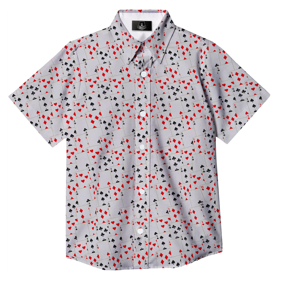 Casino Card Cartoon Print Pattern Button Up Shirt-grizzshop