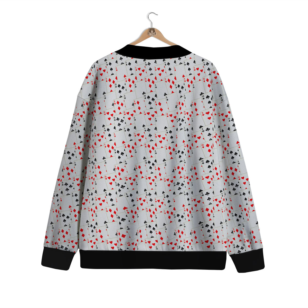 Casino Card Cartoon Print Pattern Cardigan-grizzshop