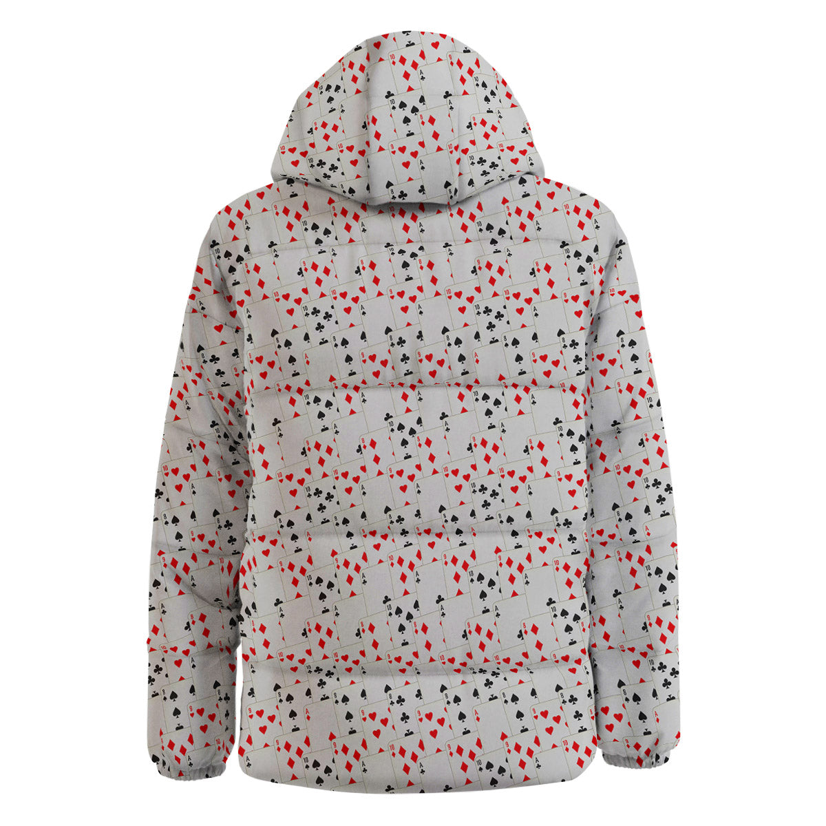 Casino Card Cartoon Print Pattern Down Jacket-grizzshop