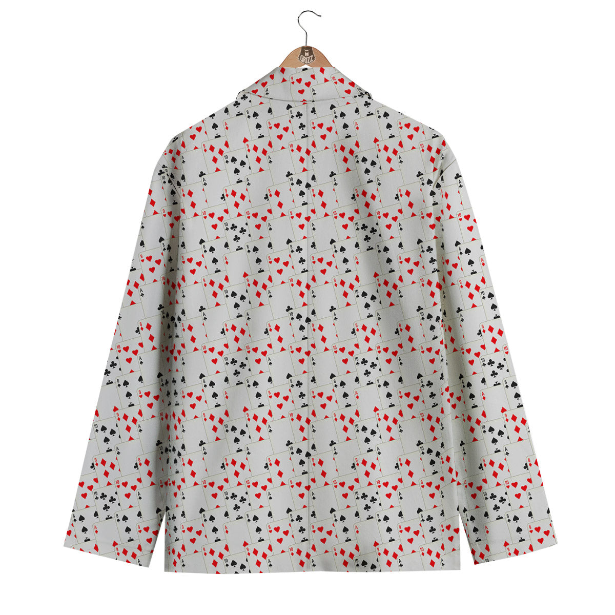 Casino Card Cartoon Print Pattern Men's Blazer-grizzshop